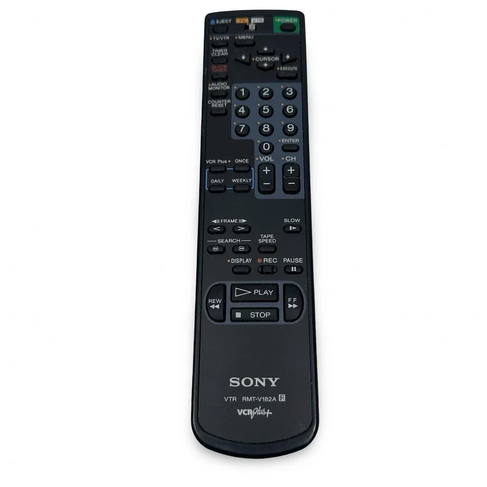 Sony RMT-V182A VTR VCR Plus+ Remote Control Black Genuine OEM‎ Replacement